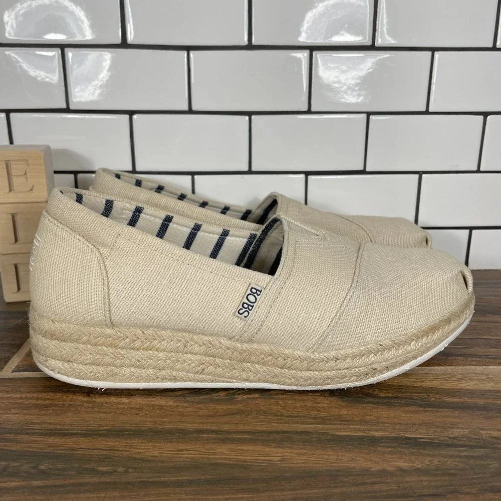 Skechers BOBS Highlights 2.0 Fairy Duster Womens Sz 10 Shoes Natural Espadrilles
